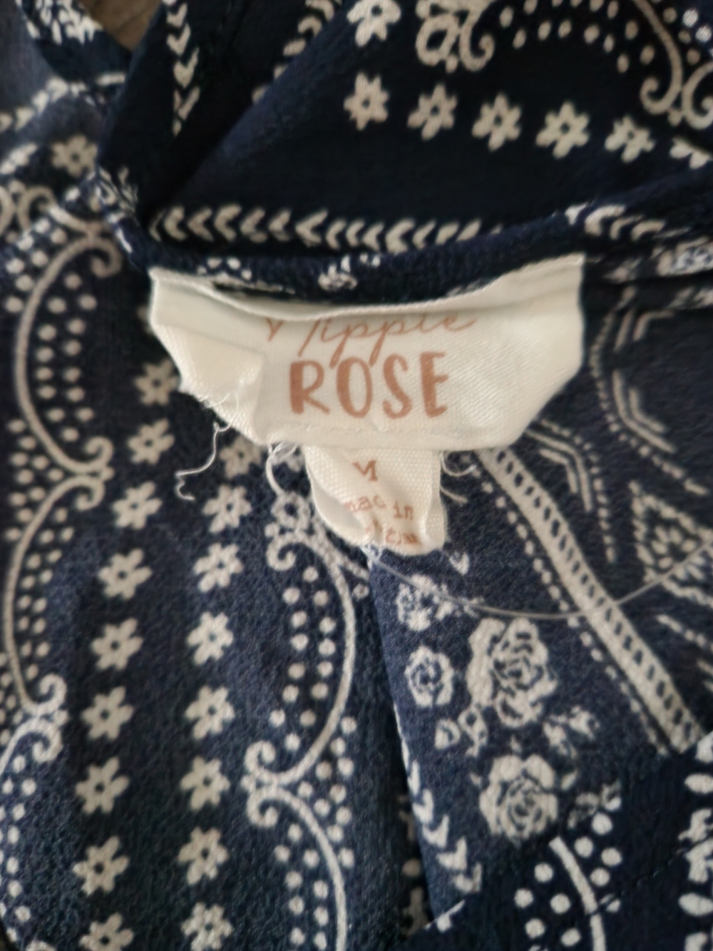 Apple Navy and White Paisley-Style Sleeveless Tank Top - Picture 2 of 2